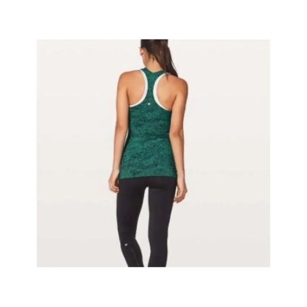 Lululemon Tank Top Womens Size 2 Kitakami Green Racerback Activewear Yoga